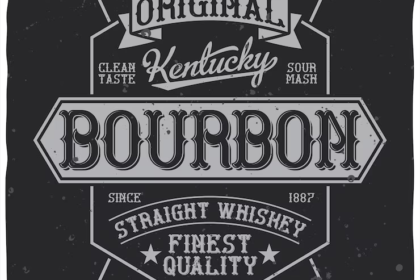 Logo of Bourbon Whiskey in Vintage Style