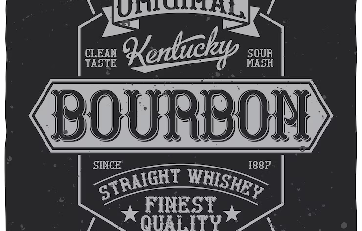 Logo of Bourbon Whiskey in Vintage Style