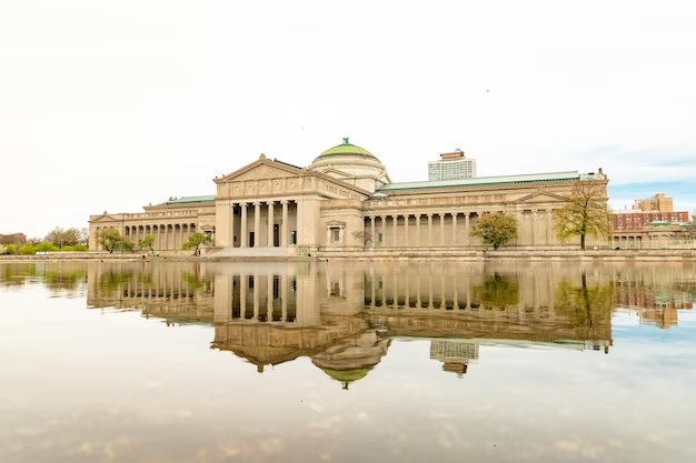 View of the museum and lake